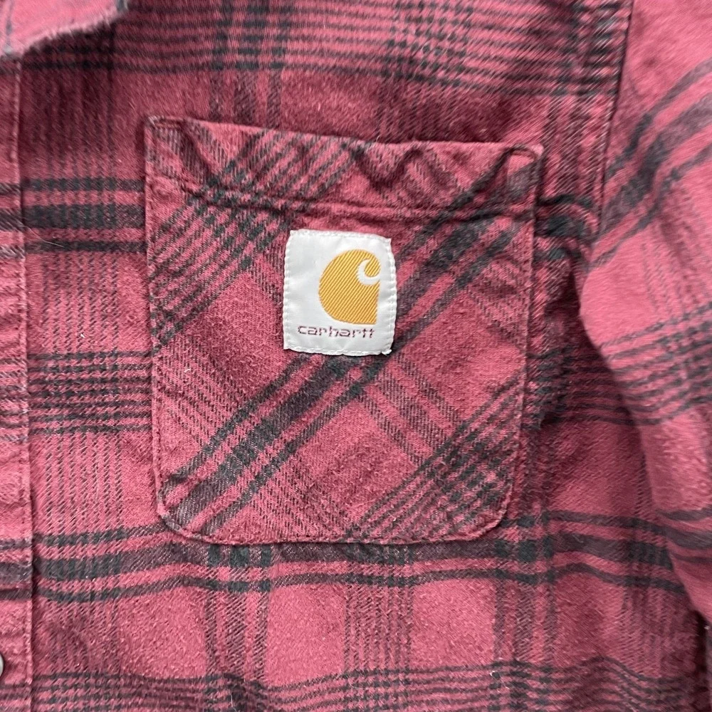 Carhartt Flannel Hooded Shirt Youth Boys Large Outdoor‎ Camp Hiking Skater Gorp